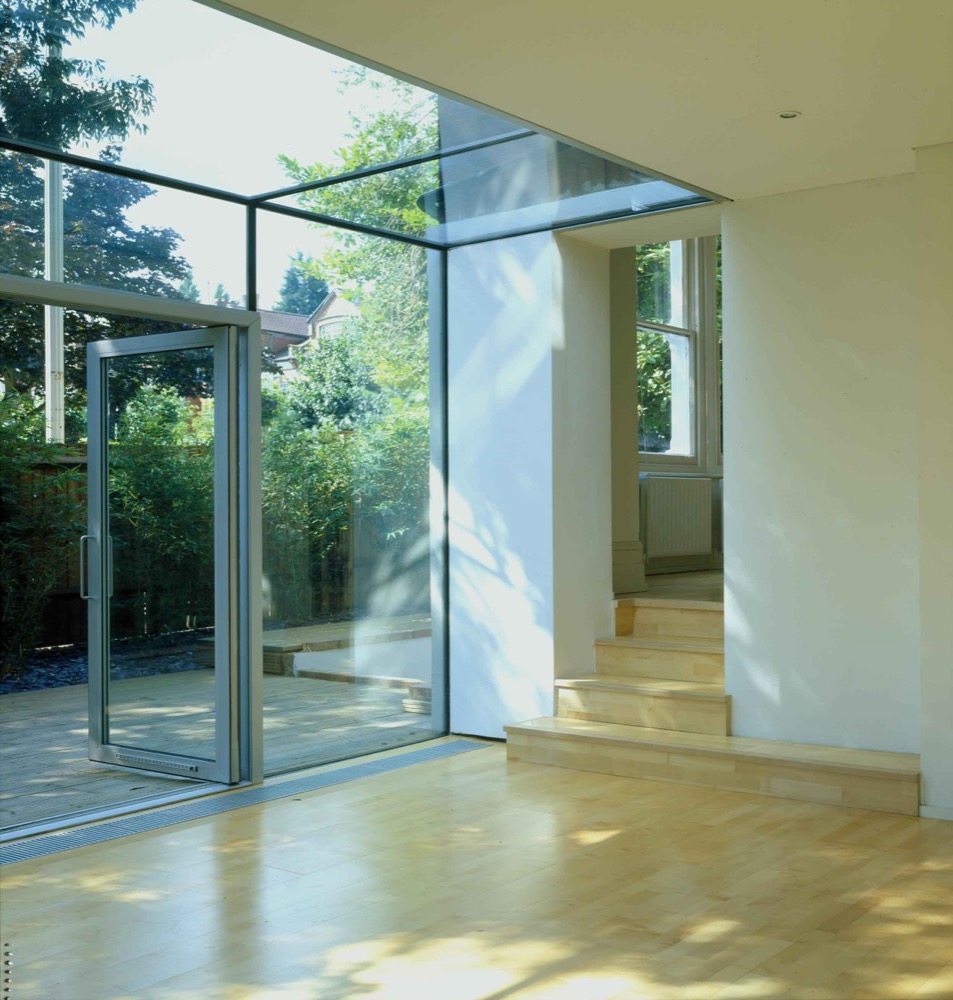 Highgate House, a glazed extension opening the plan to the garden