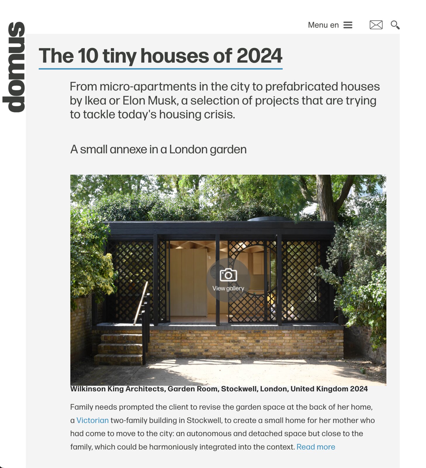 Domus feature: The 10 tiny houses of 2024, including the Garden Room